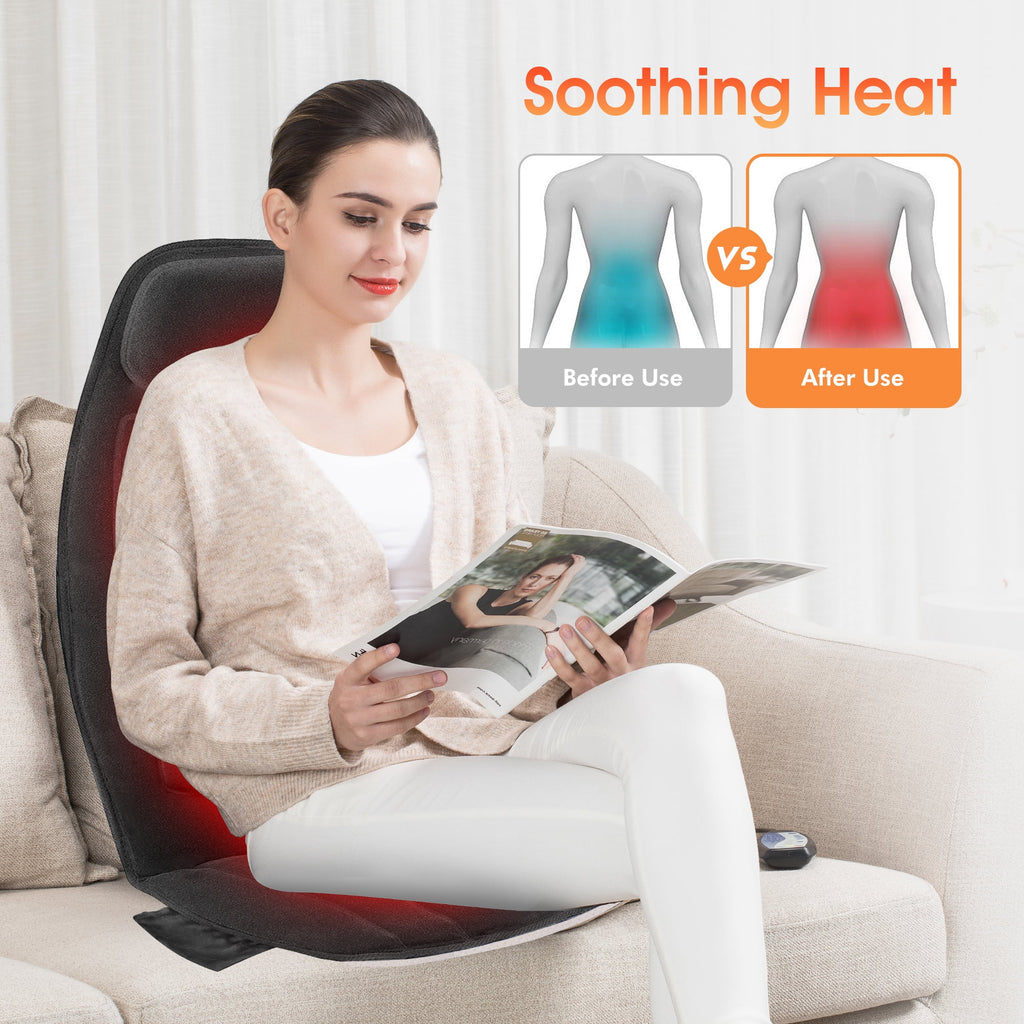 Relax On-The-Go – Comfier Back Massager with Heat Seat| Air Compression & Rolling Nodes for Neck & Back