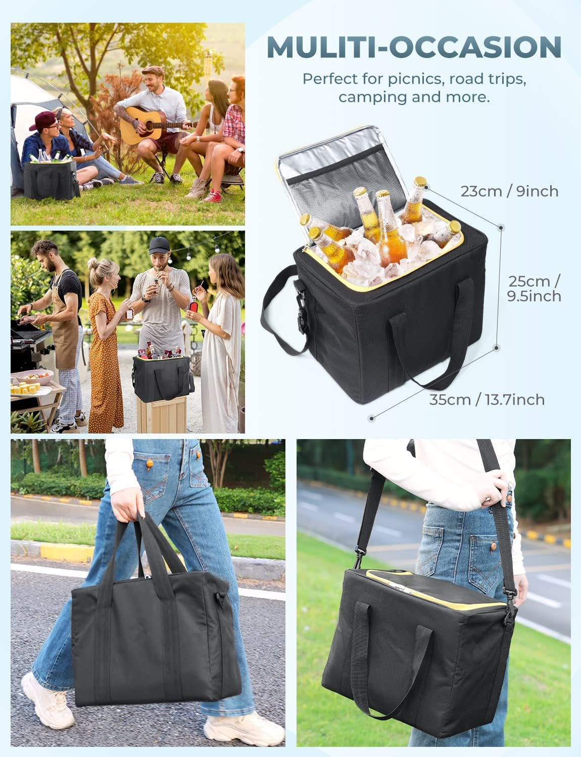 Keep Your Trunk Tidy – Large Collapsible Trunk Organizer with Removable Cooler Bag (95L) for SUV, Car & Truck