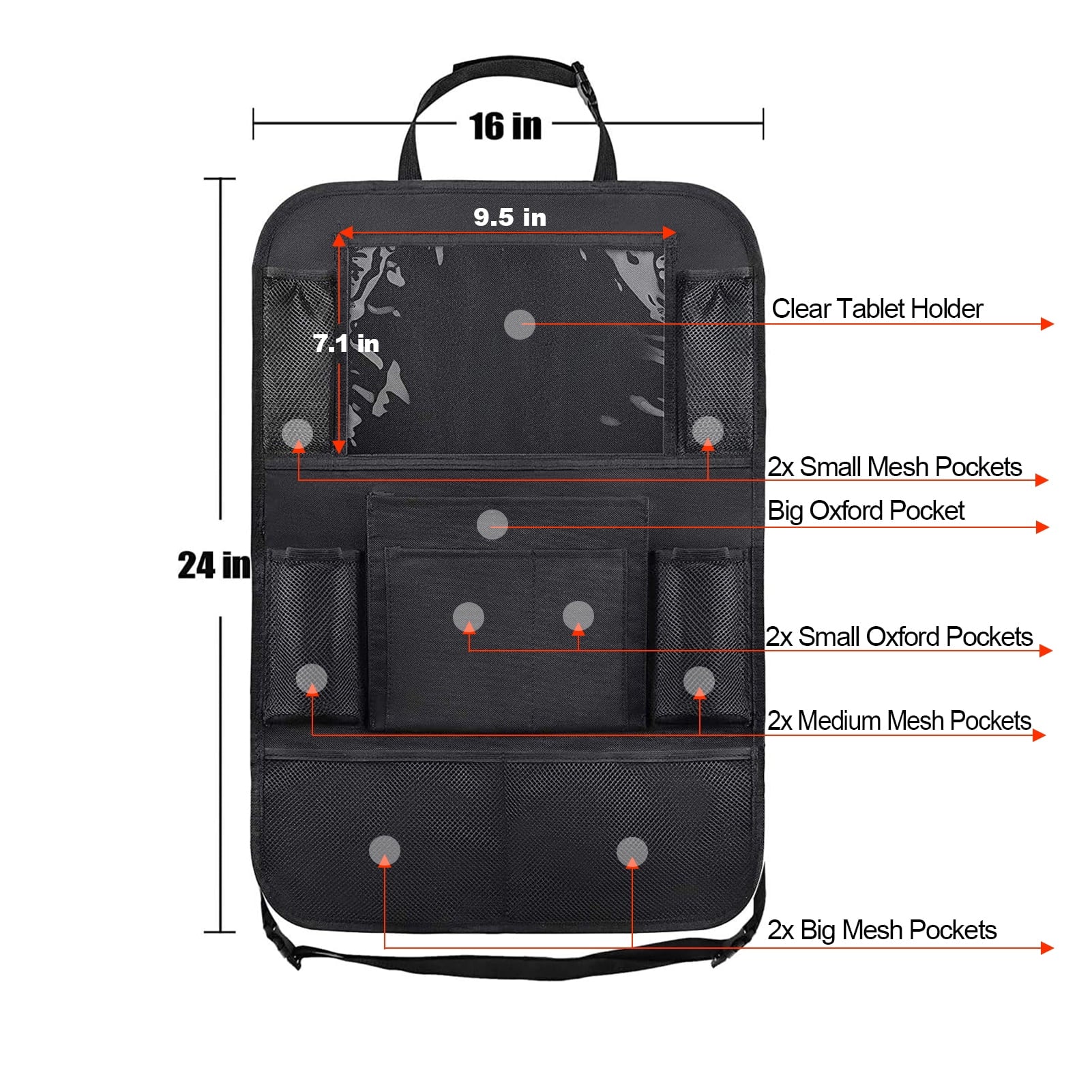 Stay Organized in the Backseat –  Backseat Organizer 2-Pack with Tablet Holder & 10 Pockets