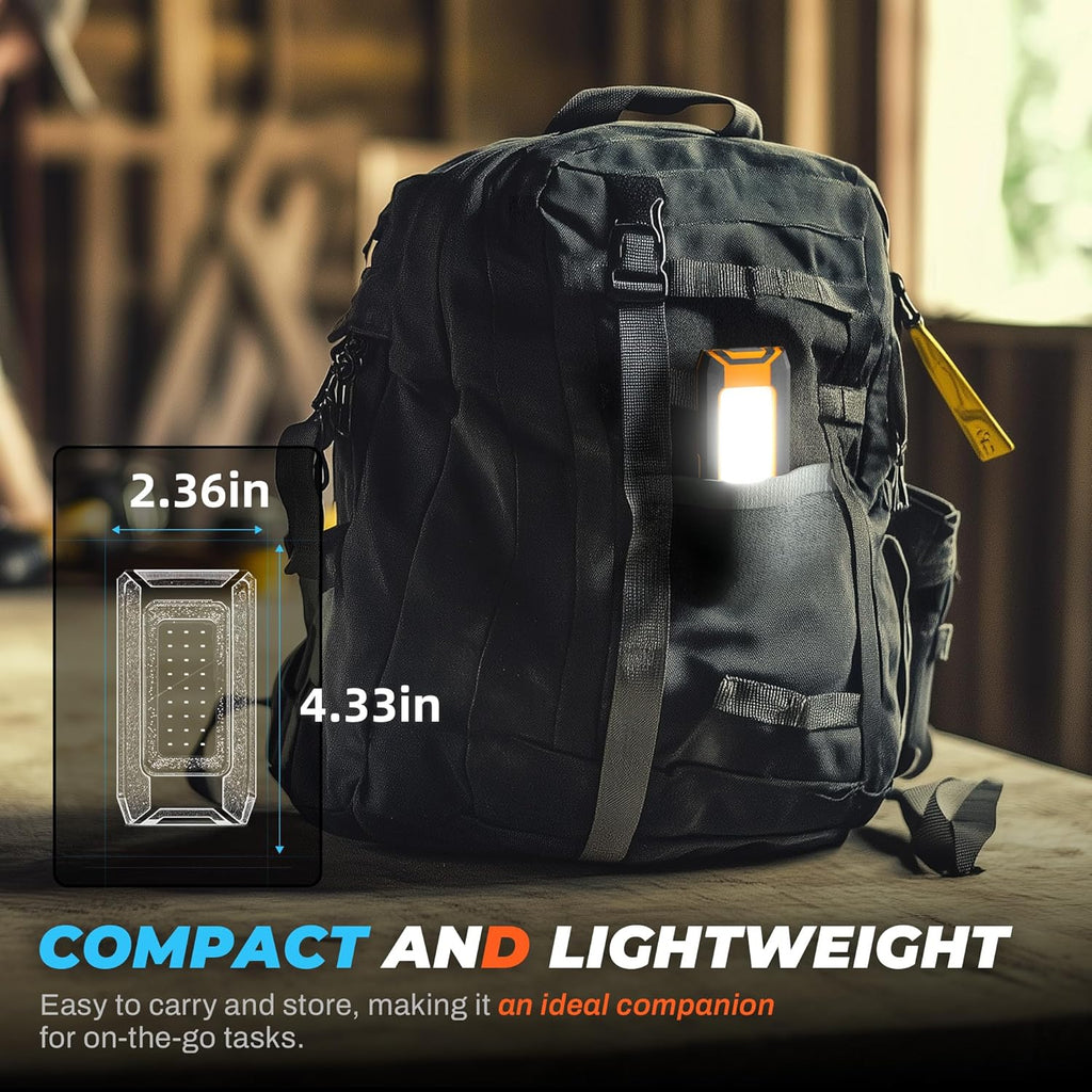Portable Emergency Repair Light | Magnetic LED Work Light – 1500 Lumens Rechargeable Flood Lamp