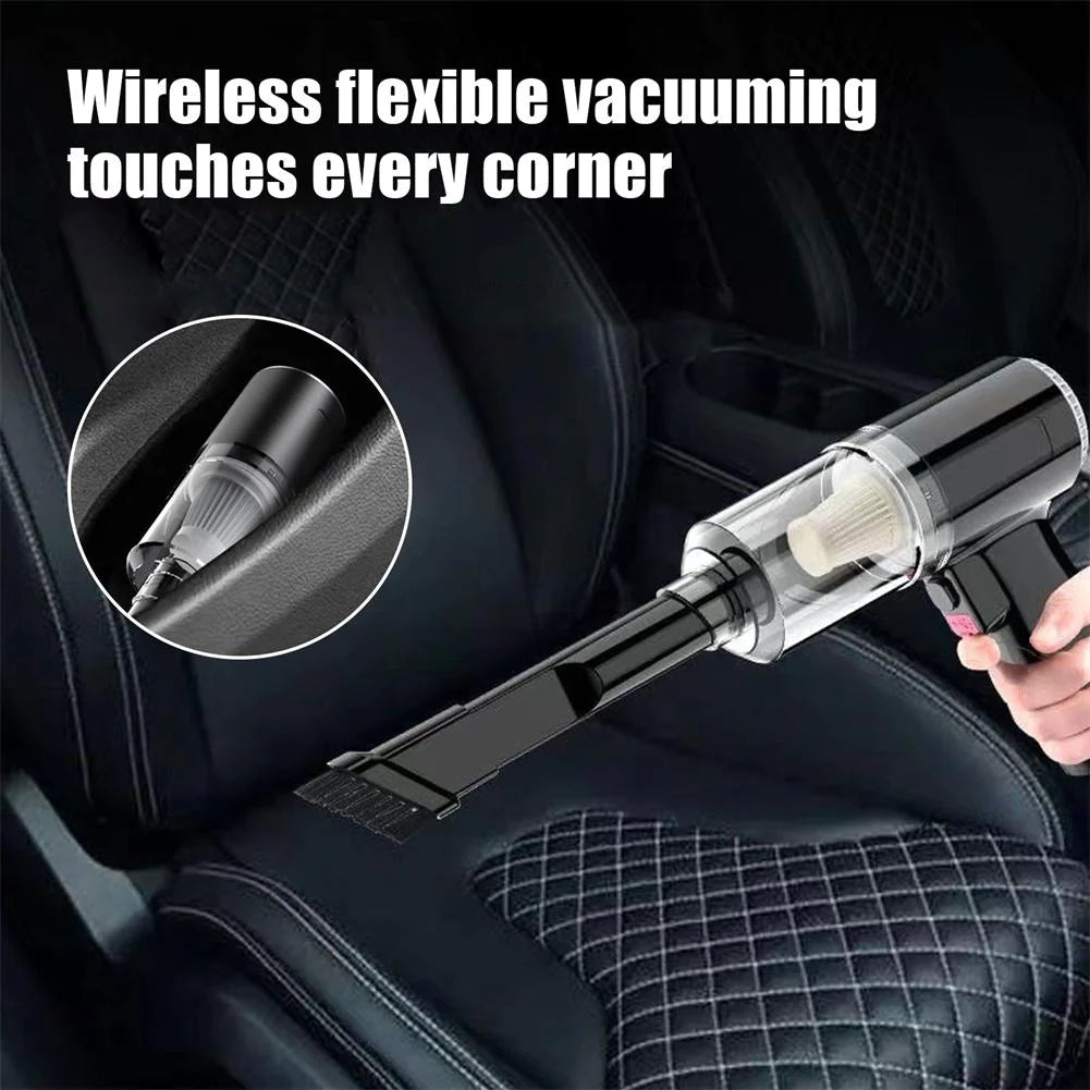 Spotless Ride Anywhere – 120W Cordless Mini Car Vacuum | 9 KPa Suction, Rechargeable & HEPA Filter
