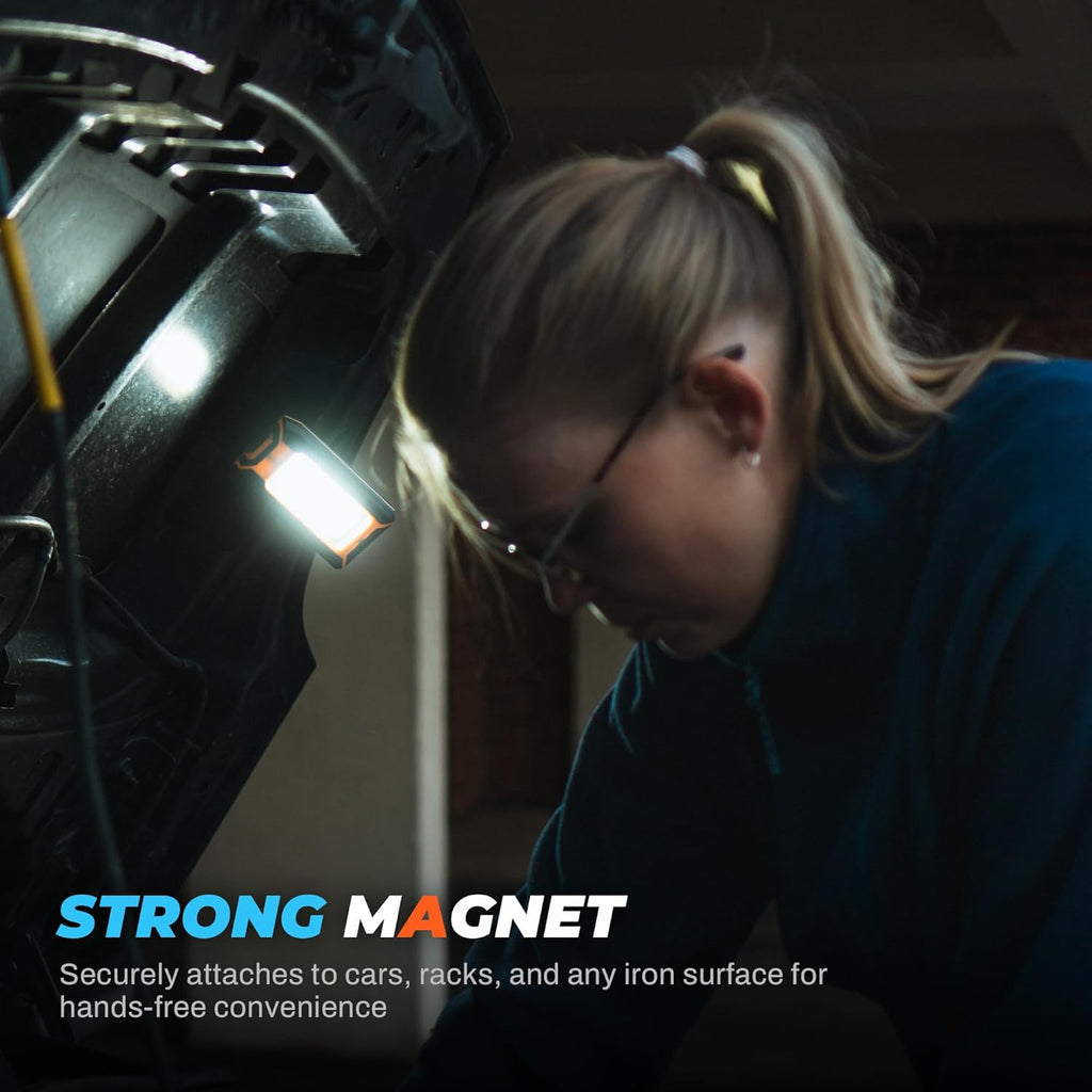 Portable Emergency Repair Light | Magnetic LED Work Light – 1500 Lumens Rechargeable Flood Lamp