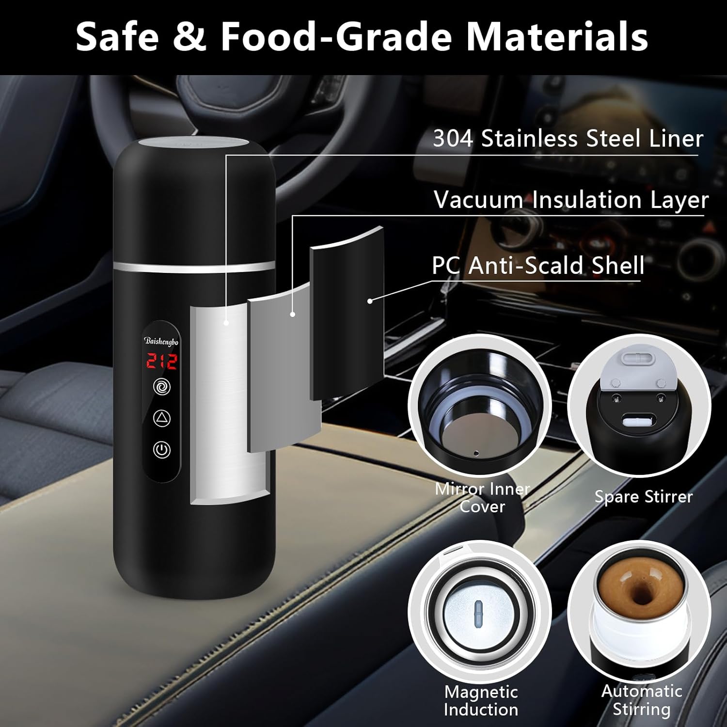 Hot Drinks Anywhere – 12V/24V Portable Car Kettle (420 mL) | Fast-Heat Coffee, Tea & Soup Maker for Cars & Trucks