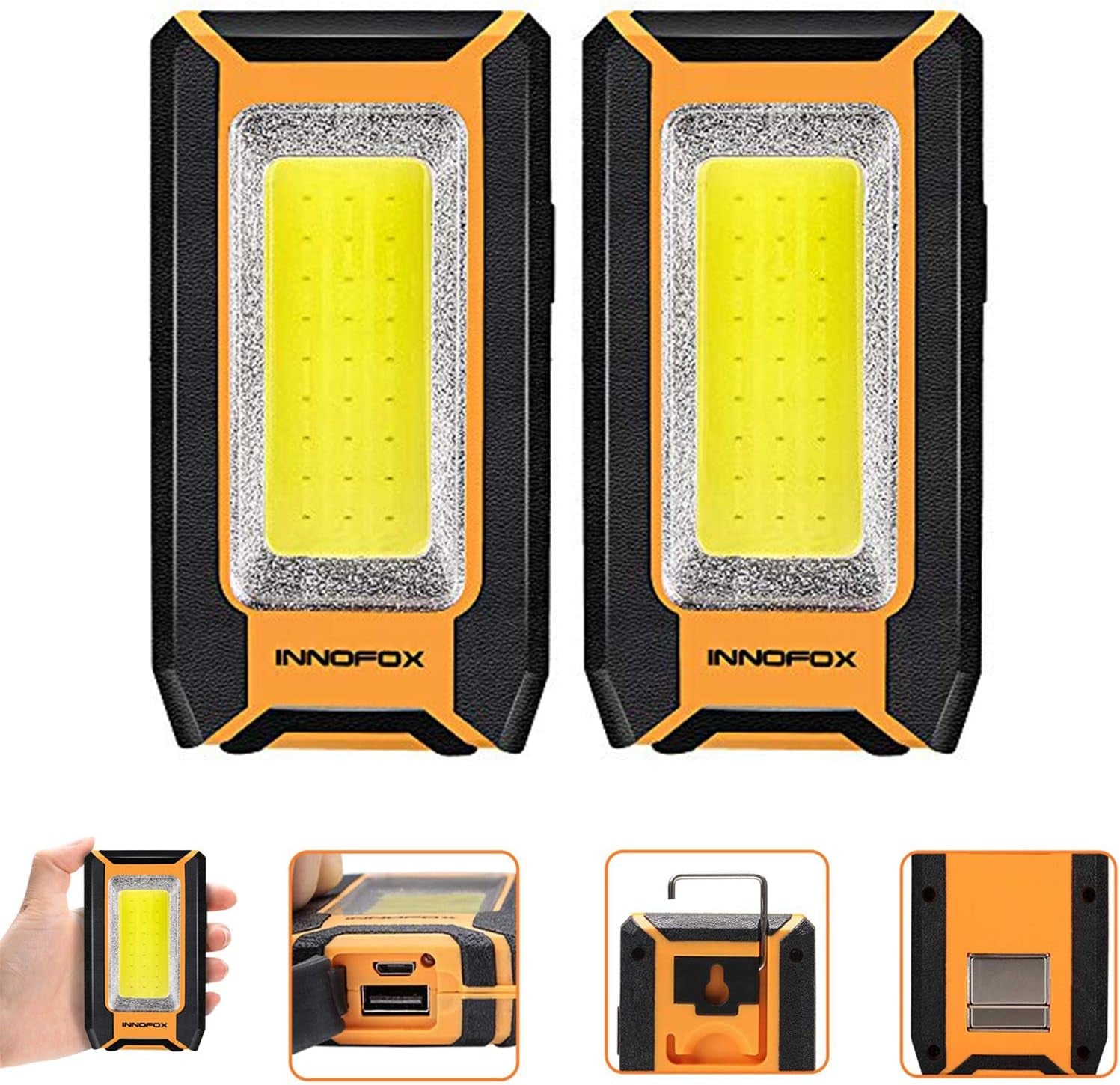 Portable Emergency Repair Light | Magnetic LED Work Light – 1500 Lumens Rechargeable Flood Lamp