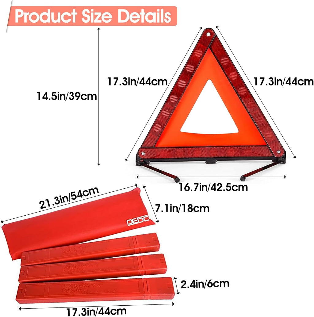 Roadside Emergency Visibility Kit — Reflective Triangles, Safety Vest & LED Flare | Be seen before a roadside stop becomes more dangerous.