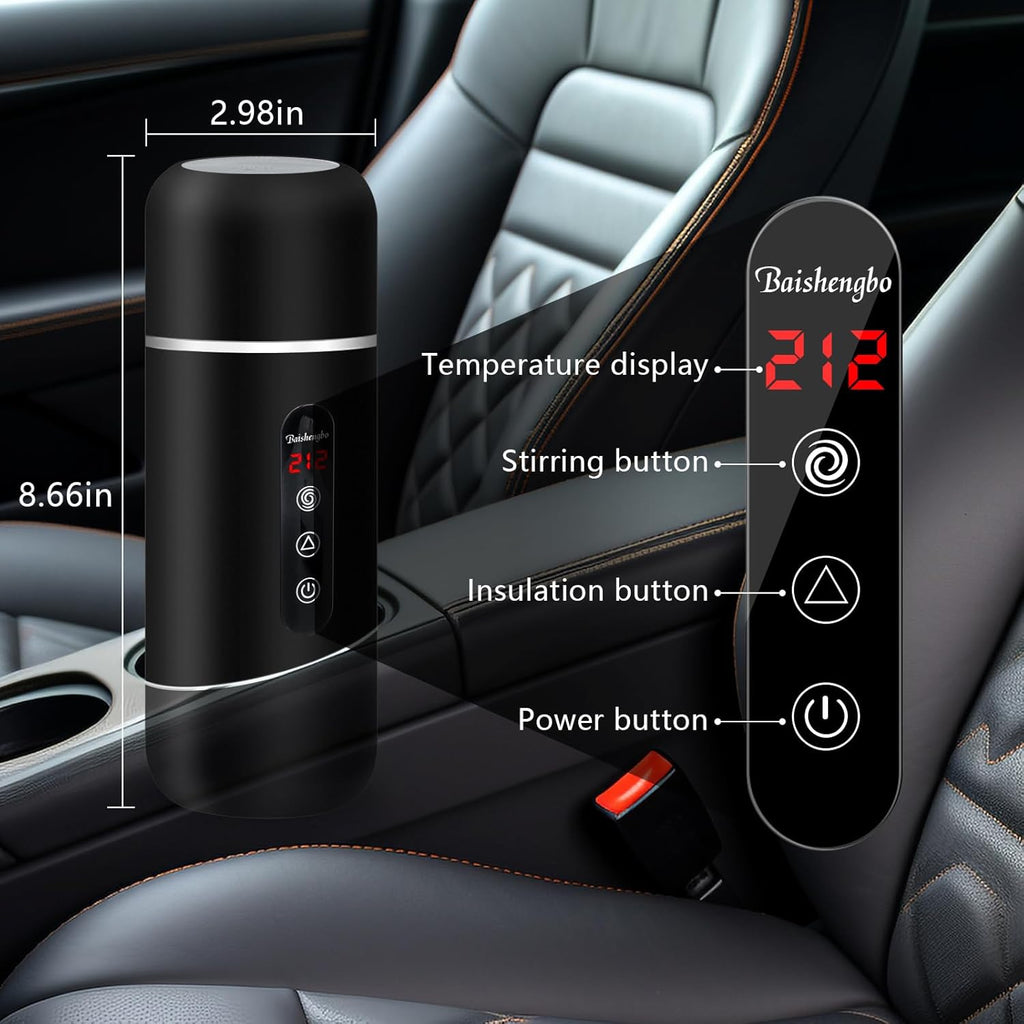 Hot Drinks Anywhere – 12V/24V Portable Car Kettle (420 mL) | Fast-Heat Coffee, Tea & Soup Maker for Cars & Trucks