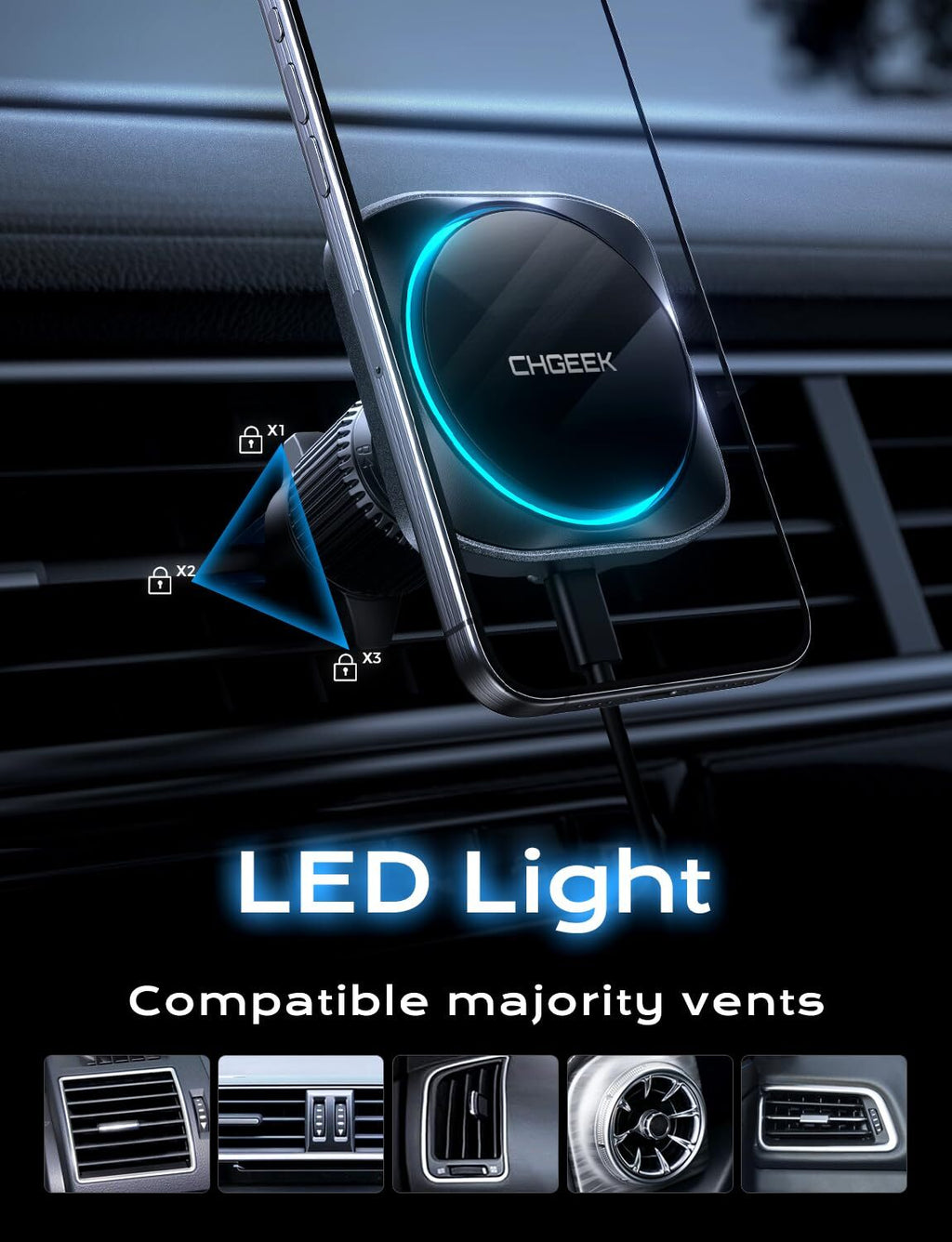 No More Overheating – MagSafe Fast Charger Mount with Cooling Fan | Stay Powered On Every Drive