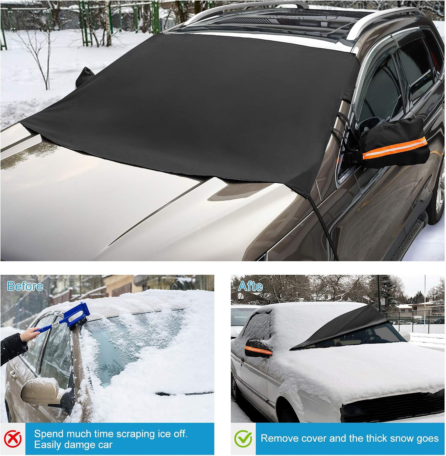 No More Scraping  | All-Weather Frost, Ice & Snow Cover for Cars & SUVs