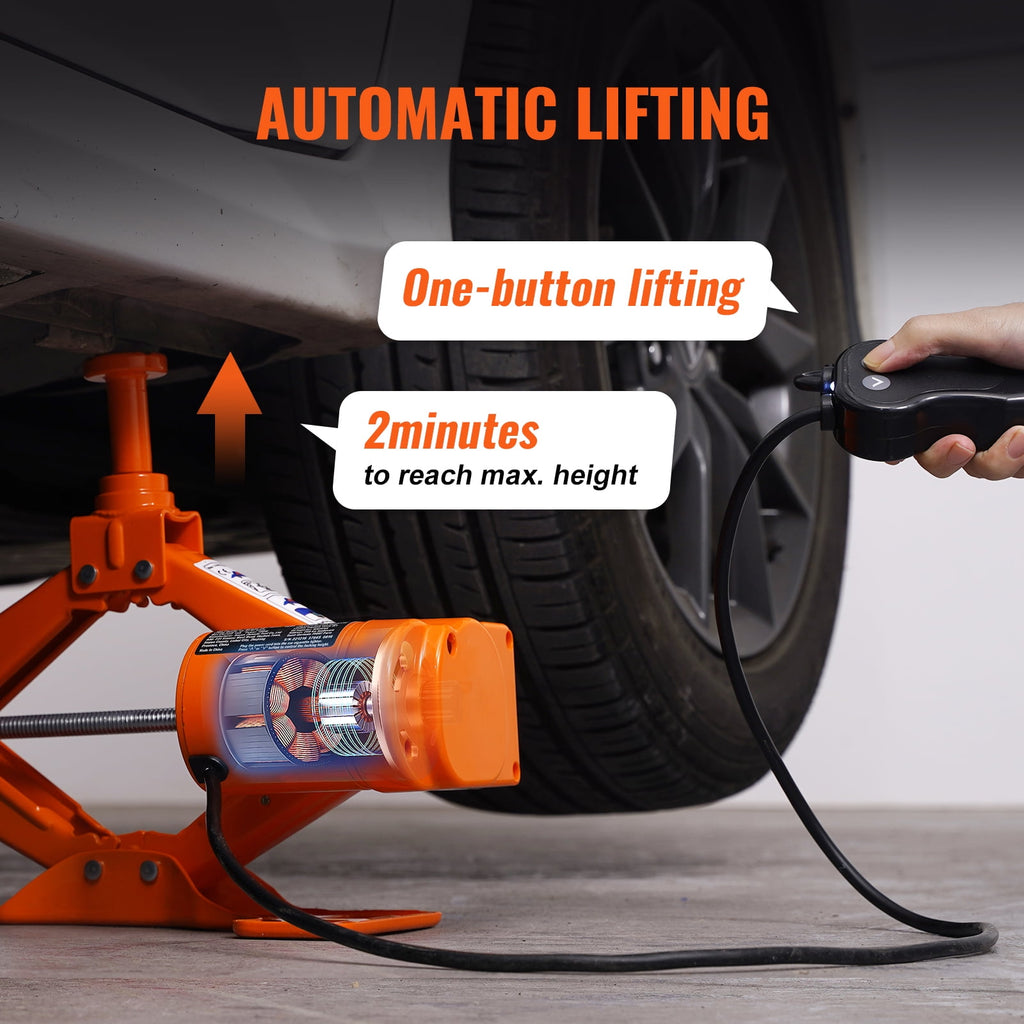 Lift Smarter – VEVOR 3-Ton Electric Scissor Jack | 12 V Auto Lift + Built-In Tire Inflator & Remote