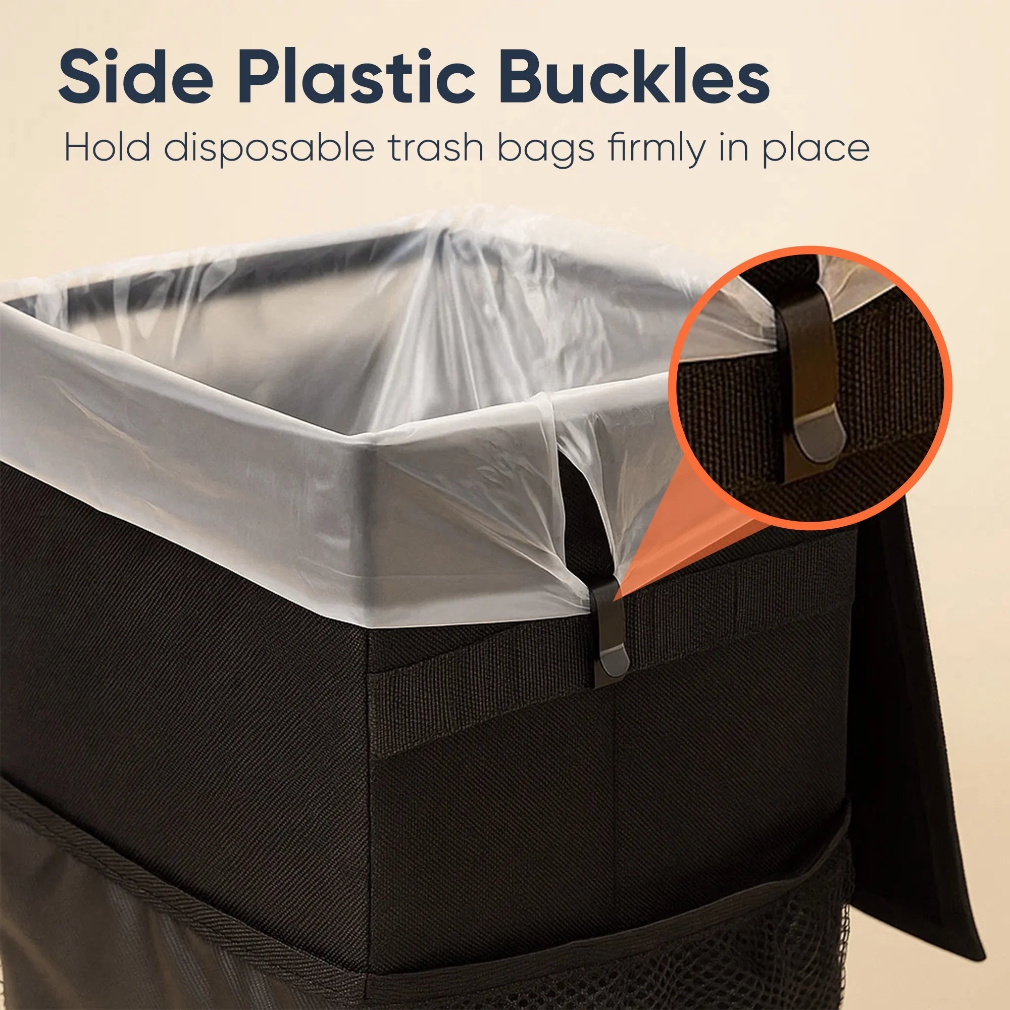 Keep Your Ride Clean – 3 Gallon Waterproof Car Trash Can with Lid & Mesh Pockets | Universal Fit for Cars, Trucks & SUVs