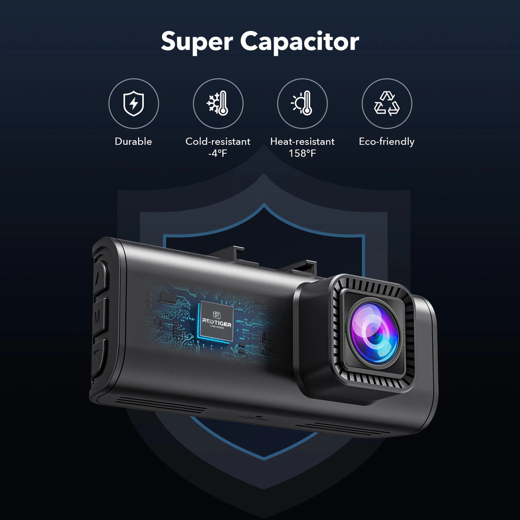 See Every Angle – 3-Channel 4K Dash Cam (Front + Rear + Inside) | Night Vision, 24 Hr Parking Guard & 32 GB Card 