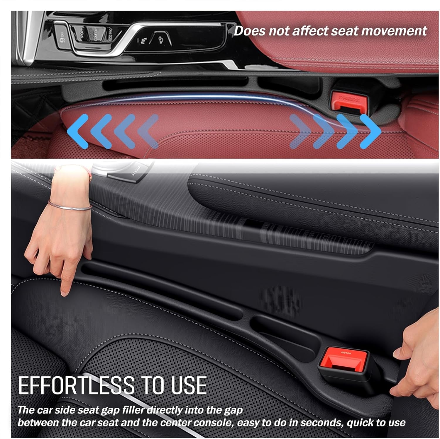 Stop Losing Items Between the Seats – 2-Pack Soft Car Seat Gap Filler Organizer with Storage Slots