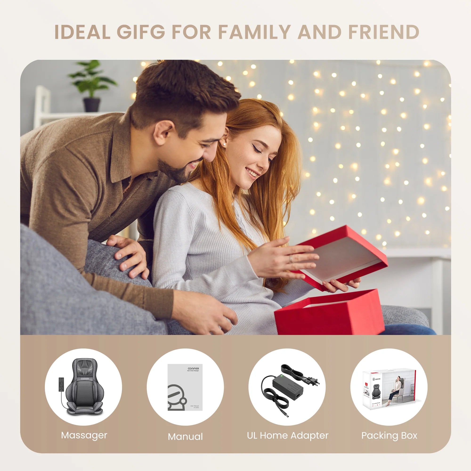 Relax On-The-Go – Comfier Back Massager with Heat Shiatsu Pad | Air Compression & Rolling Nodes for Neck, Back & Hips 