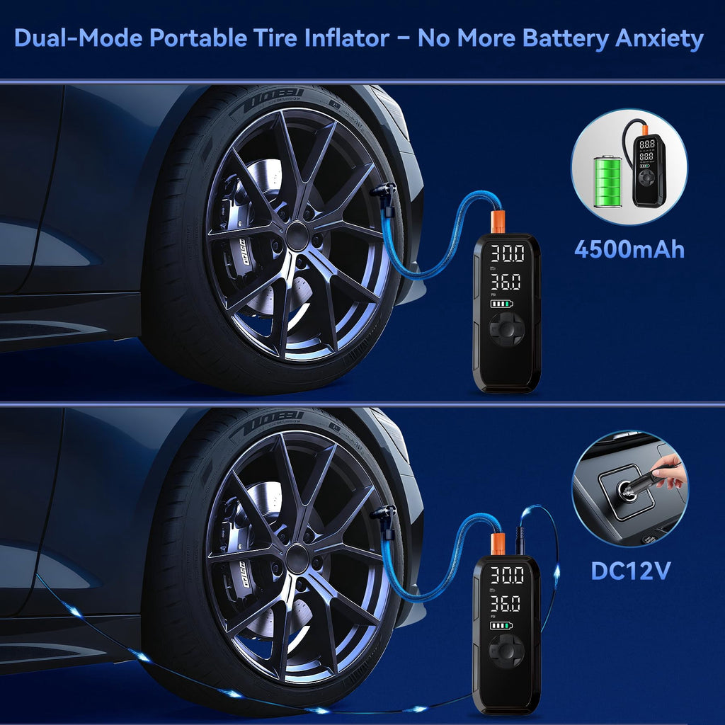 Cordless Portable Tire Inflator — 150 PSI Digital Air Pump -  Low tire? Handle it yourself.