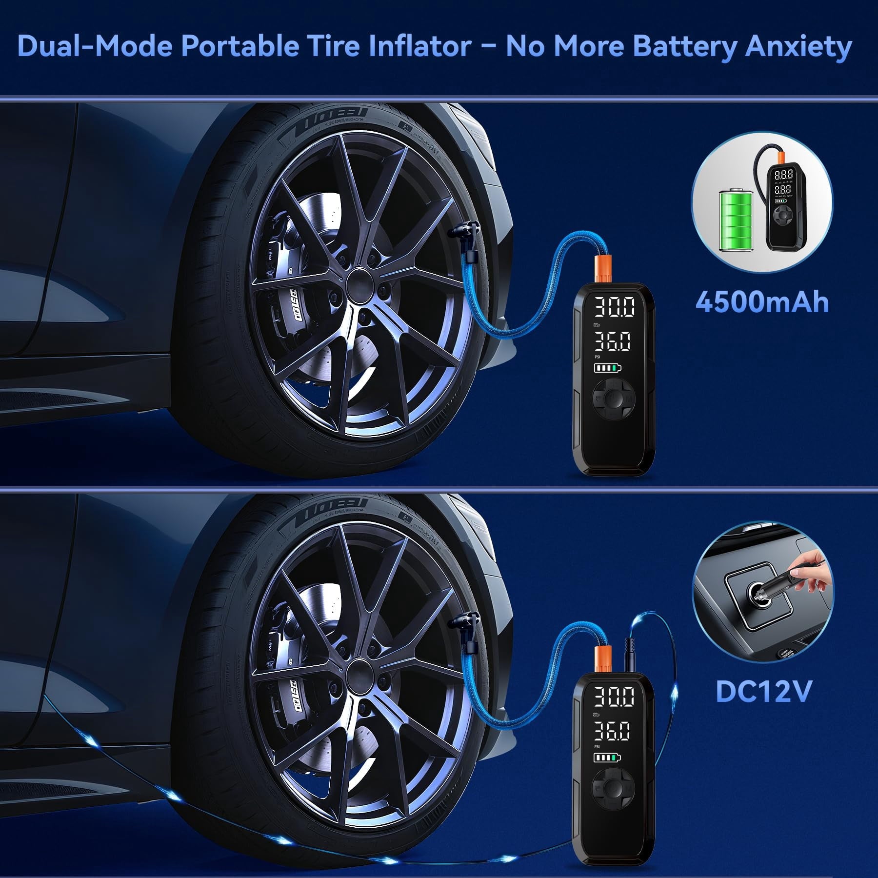 Cordless Portable Tire Inflator — 150 PSI Digital Air Pump -  Low tire? Handle it yourself.