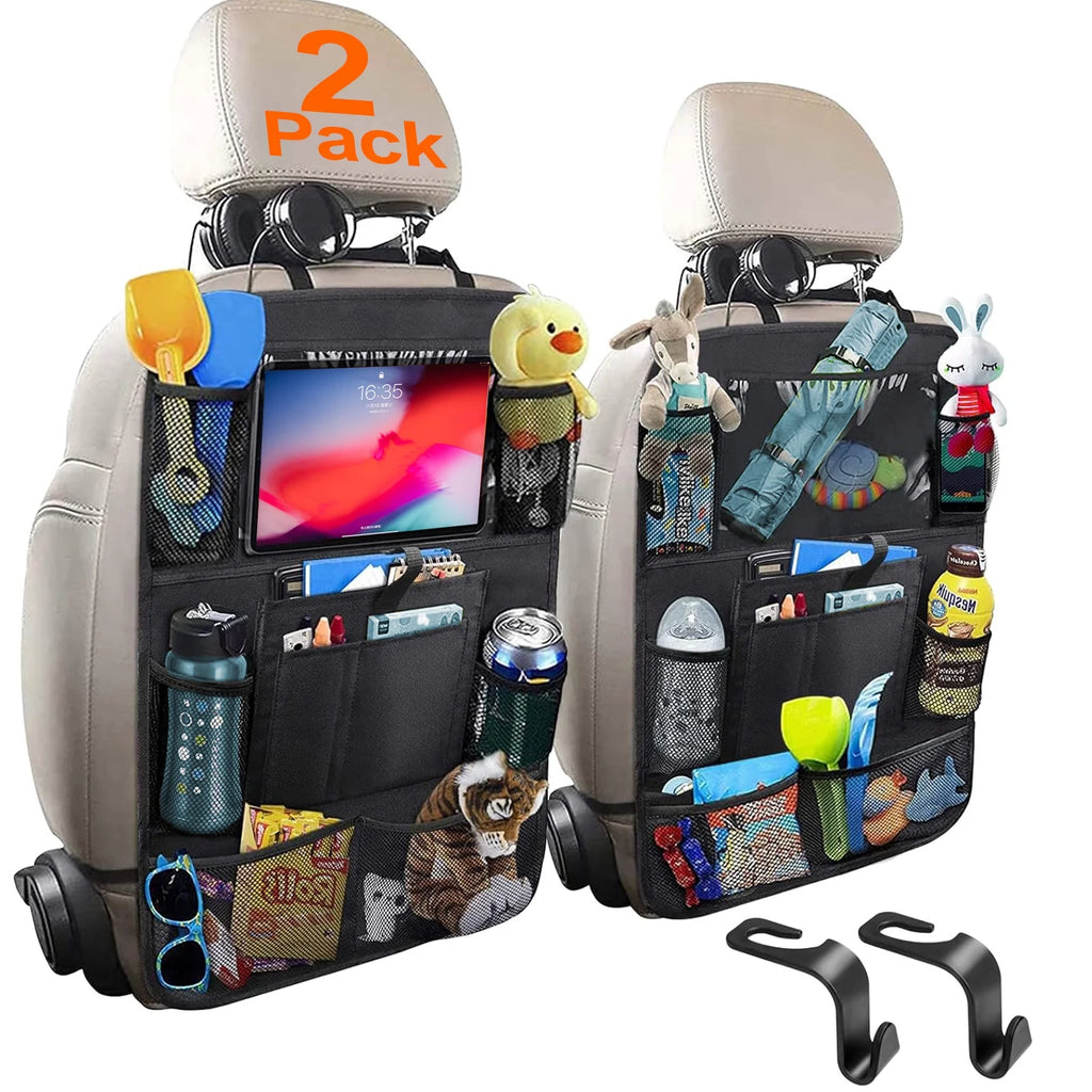 Stay Organized in the Backseat –  Backseat Organizer 2-Pack with Tablet Holder & 10 Pockets