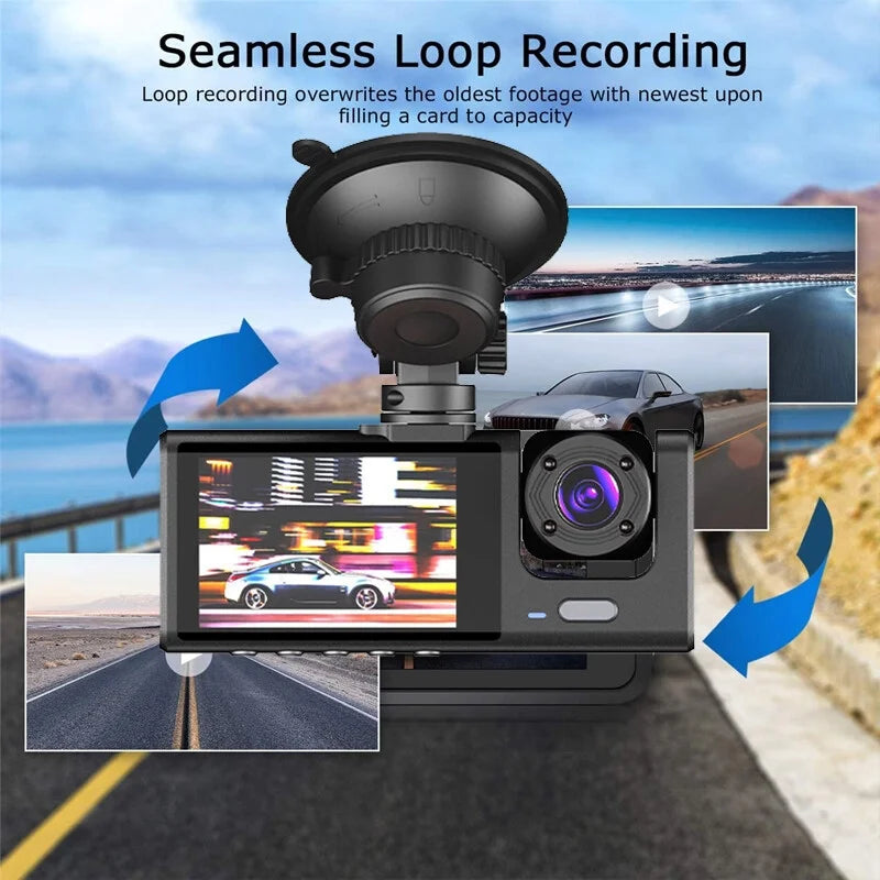 360° 4-Channel Dash Cam — Front, Cabin & Rear + Wi-Fi, GPS & 64GB Card | One camera. More angles. More evidence when it matters.
