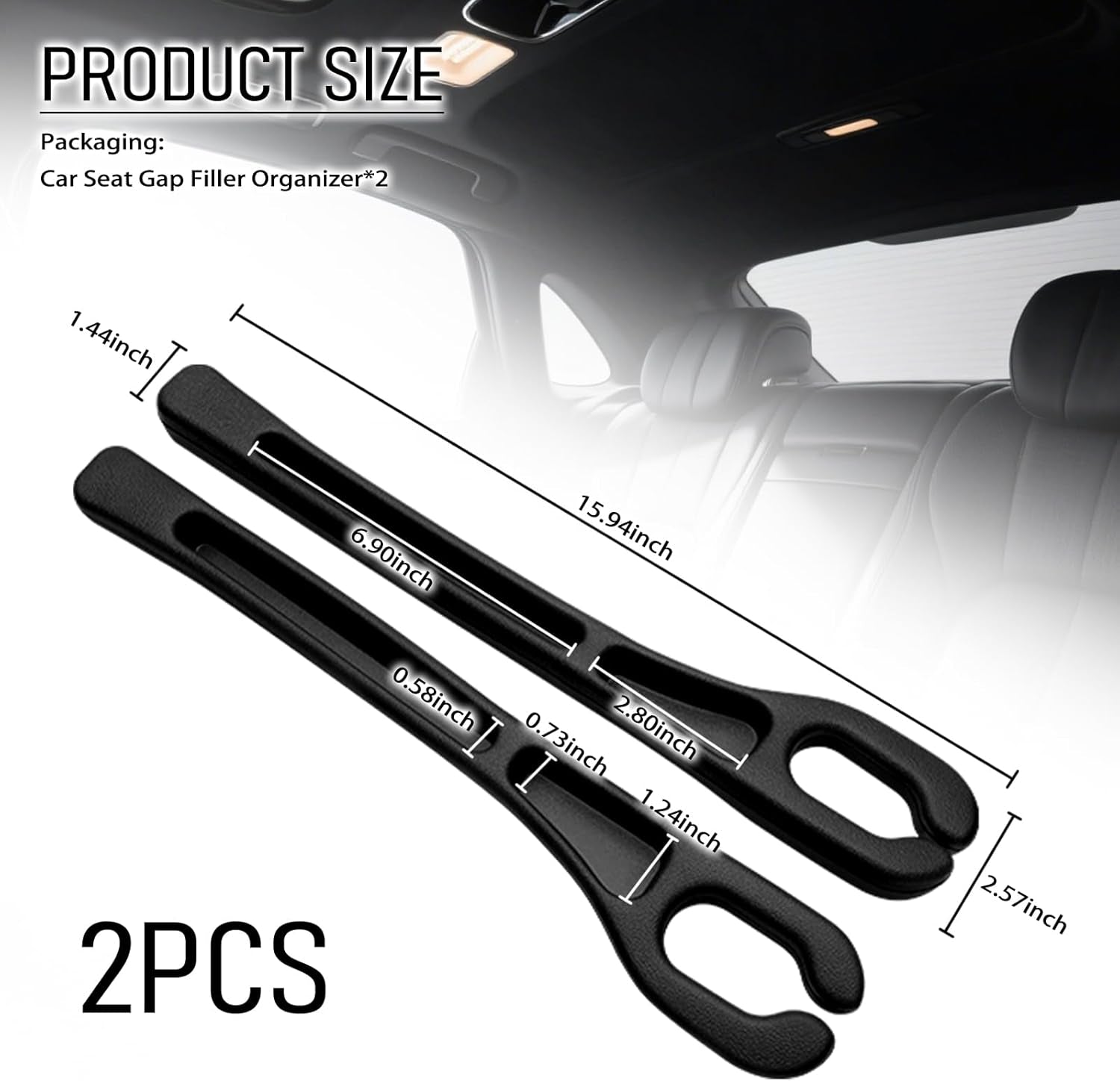 Stop Losing Items Between the Seats – 2-Pack Soft Car Seat Gap Filler Organizer with Storage Slots